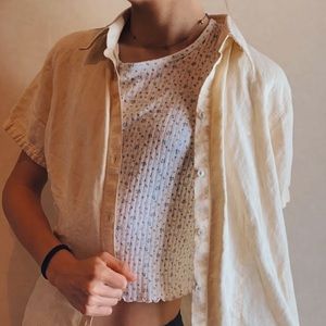 vintage yellow button up